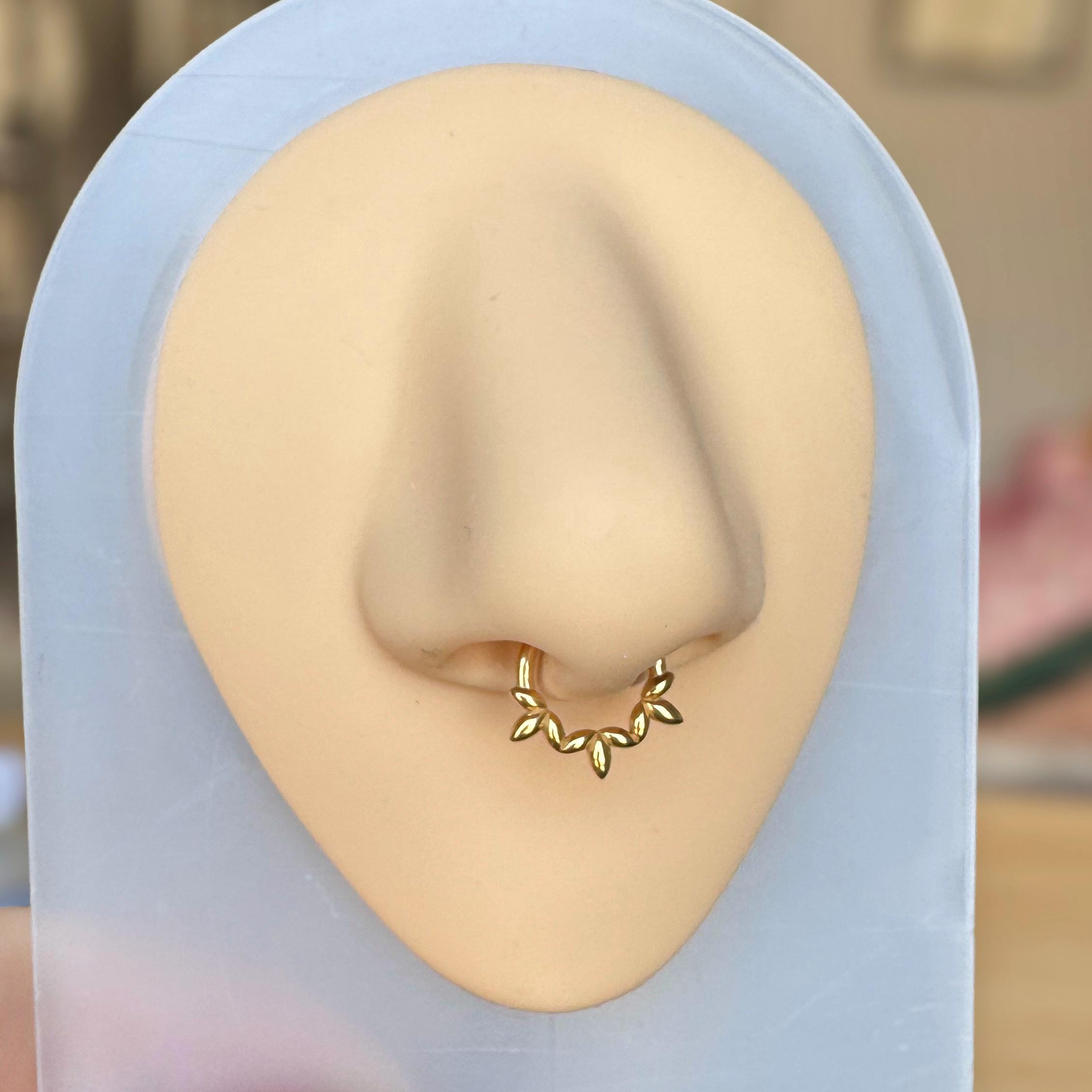 Olive Branch Septum Ring, Gold