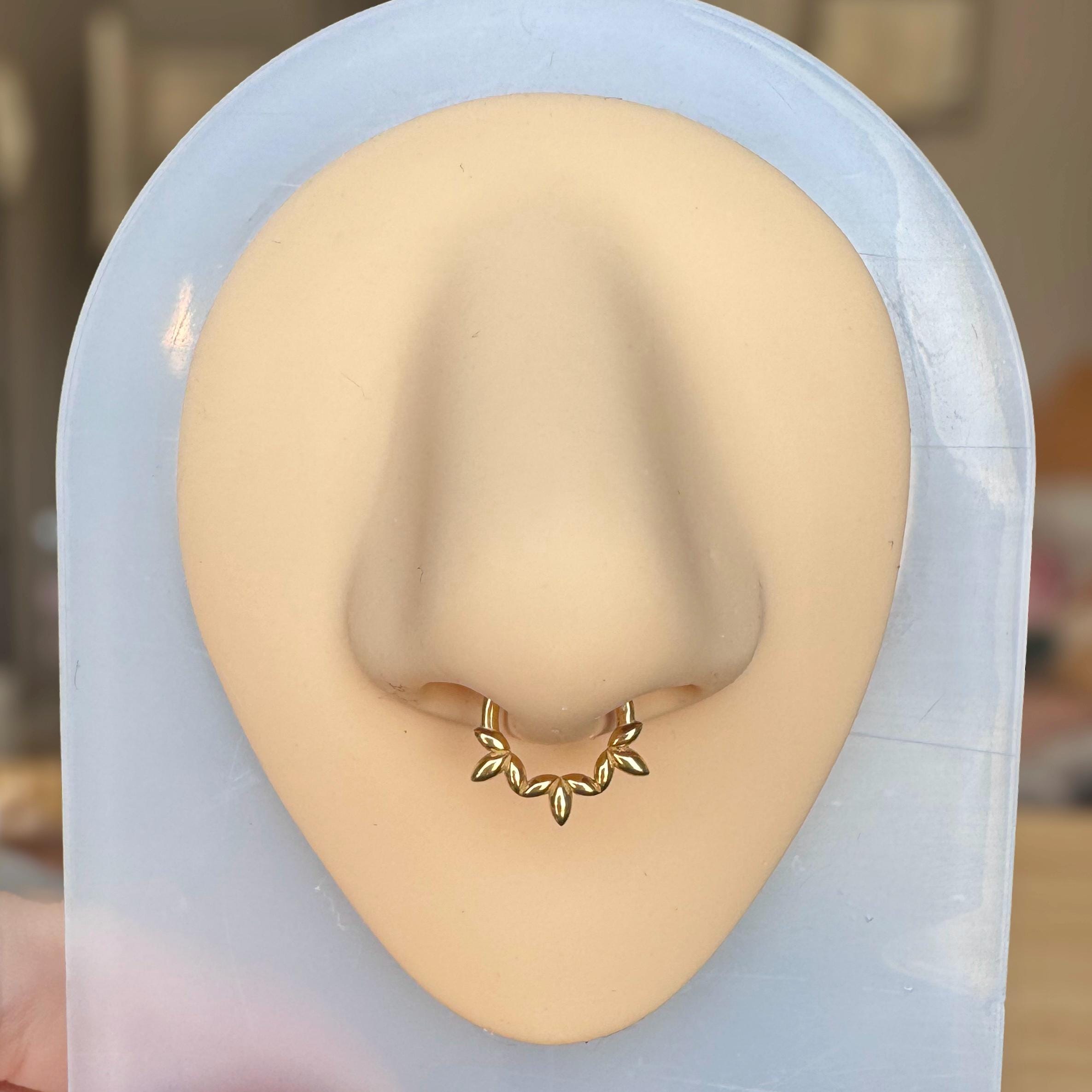 Olive Branch Septum Ring, Gold
