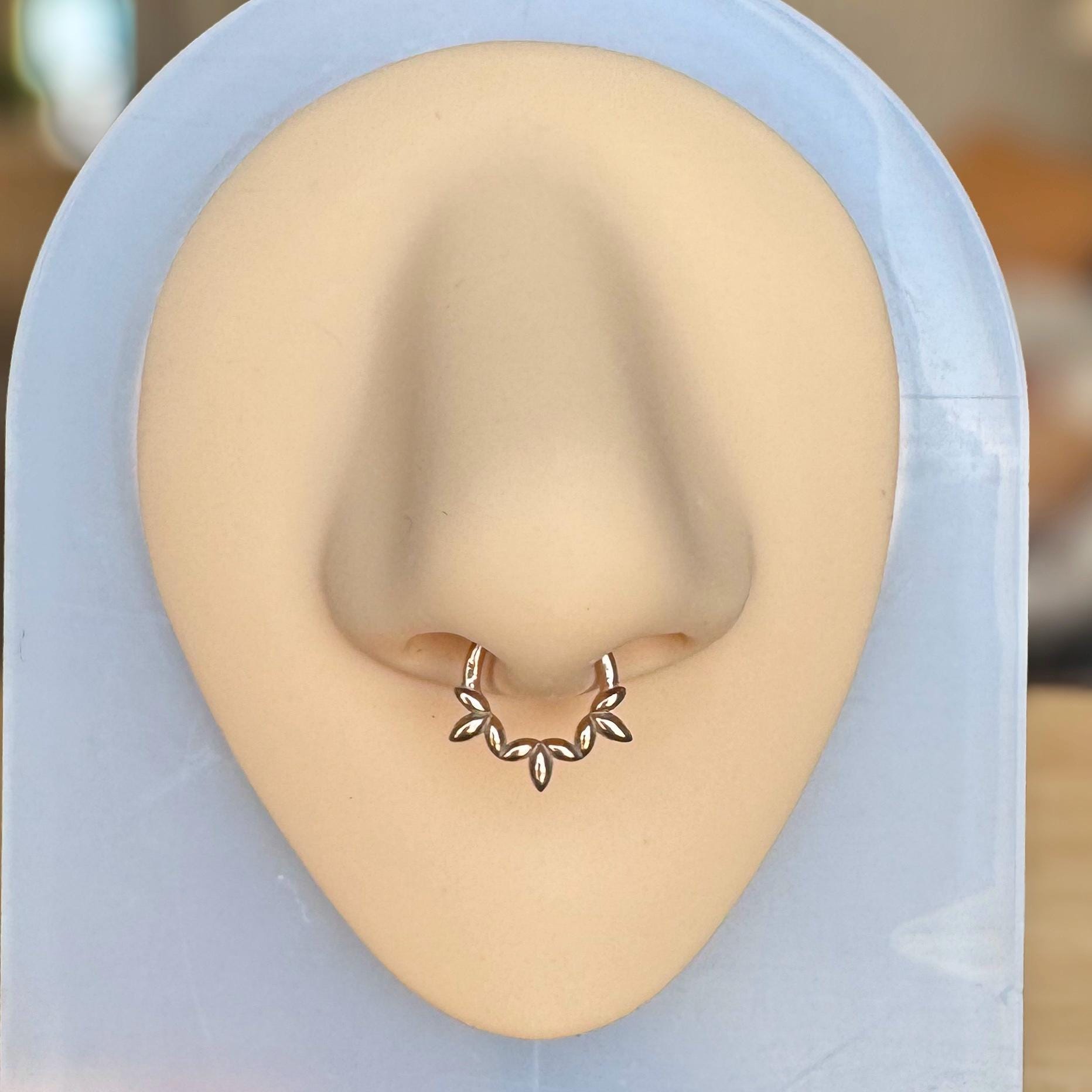 Olive Branch Septum Ring, Rose Gold