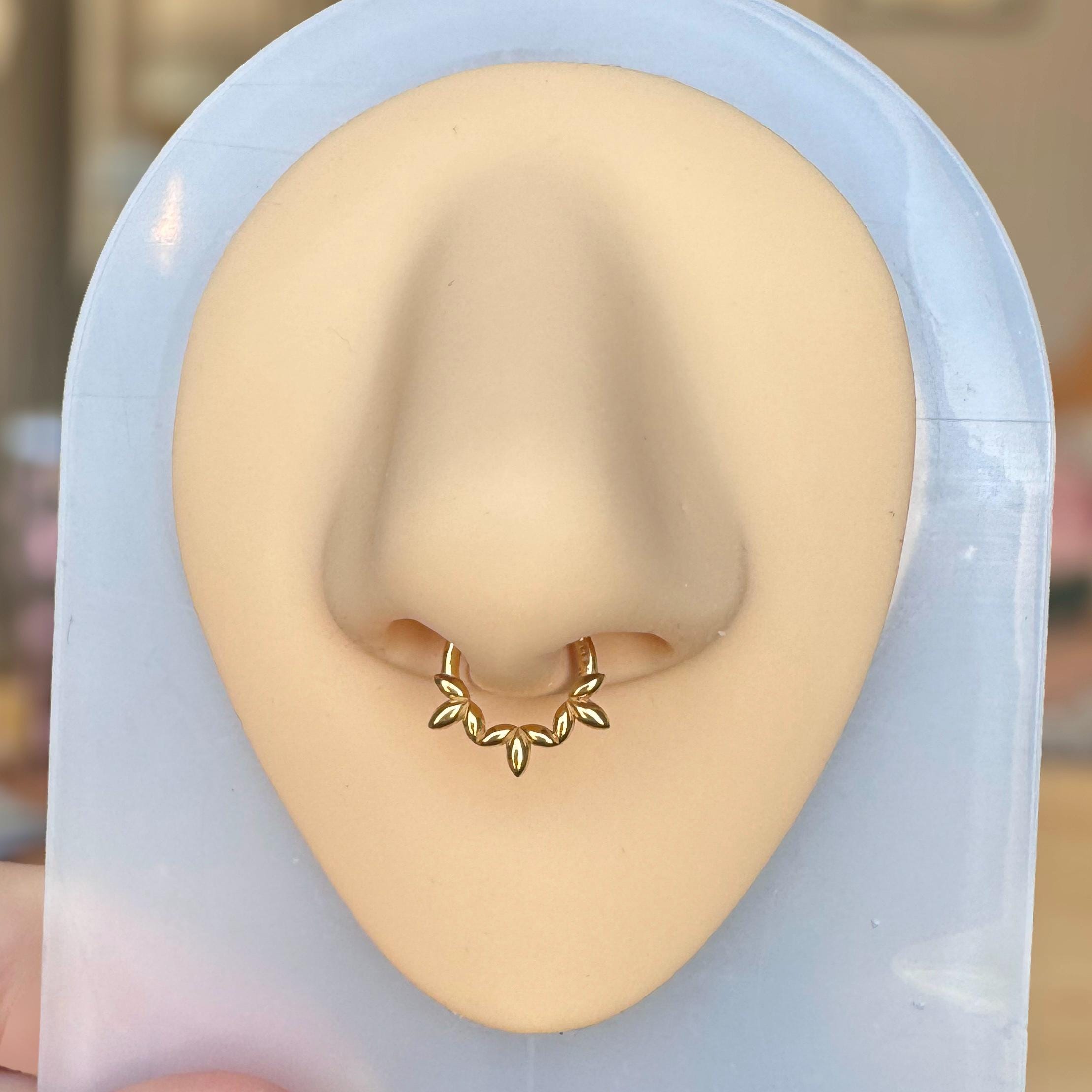 Olive Branch Septum Ring, Gold