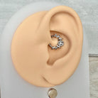 Jardin Rose Daith Earring-Daith Earring-Silver-8mm Diameter-Elara Body Jewelry