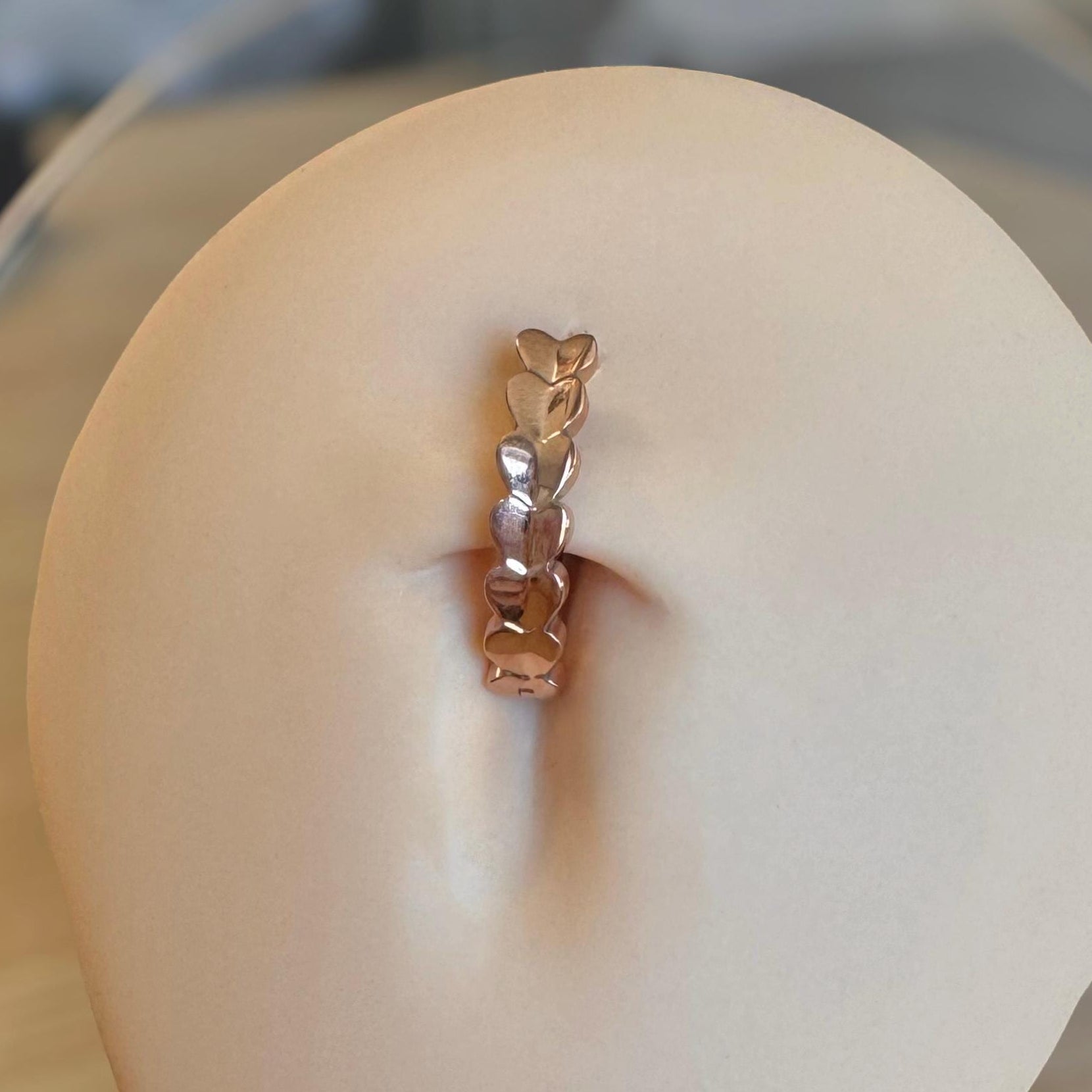 Luxe Heartfall Belly Button Ring-Belly Button Rings-Rose gold-Elara Body Jewelry