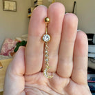 Moon & Stars Belly Button Ring-Belly Button Rings-Elara Body Jewelry