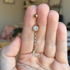 Moon & Stars Belly Button Ring-Belly Button Rings-Elara Body Jewelry