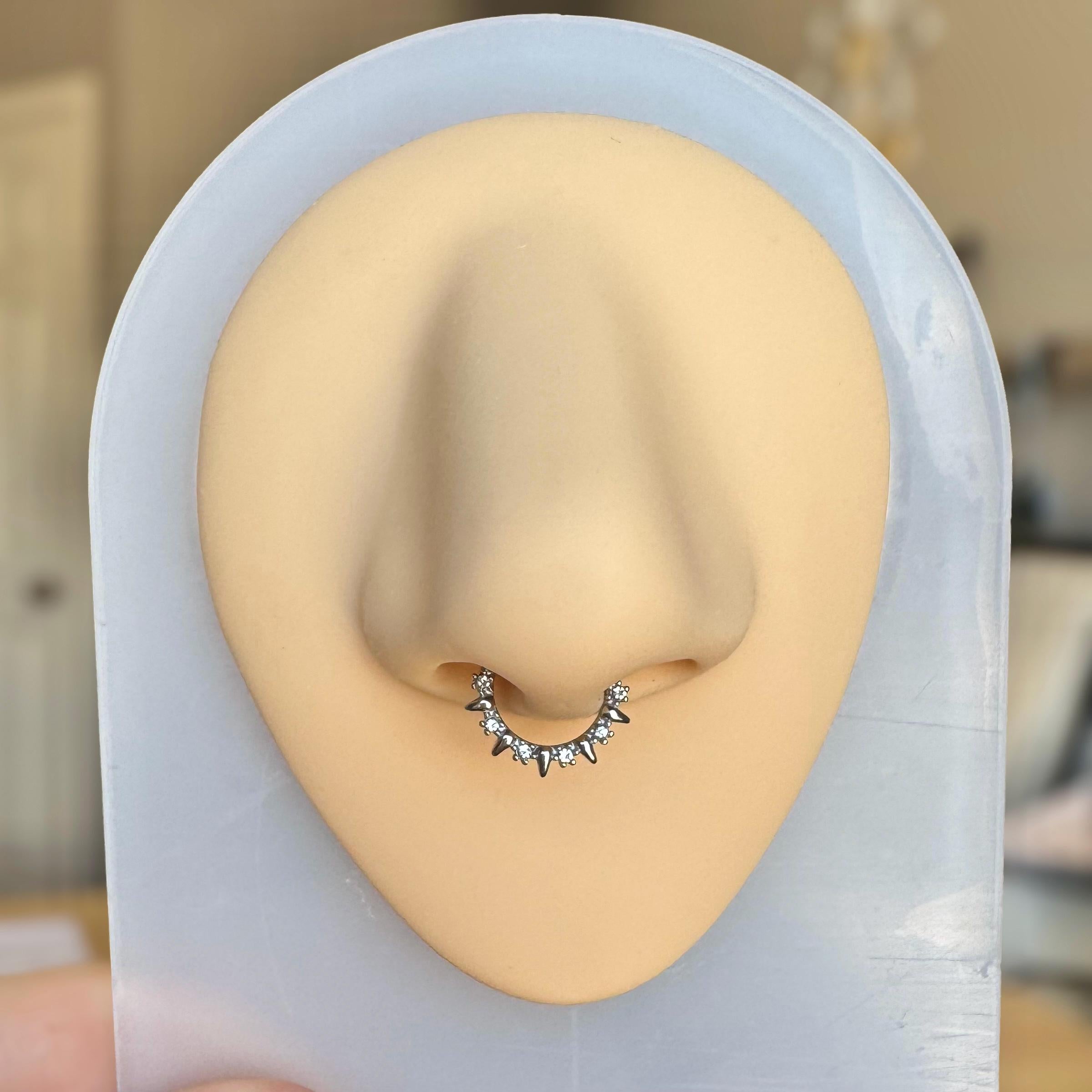 Moonlit Thorn Septum Ring-Septum Ring-Elara Body Jewelry