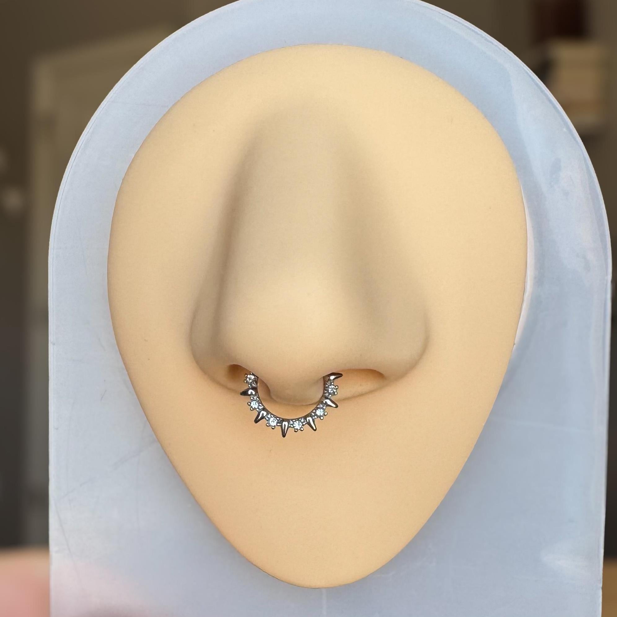 Moonlit Thorn Septum Ring-Septum Ring-Elara Body Jewelry