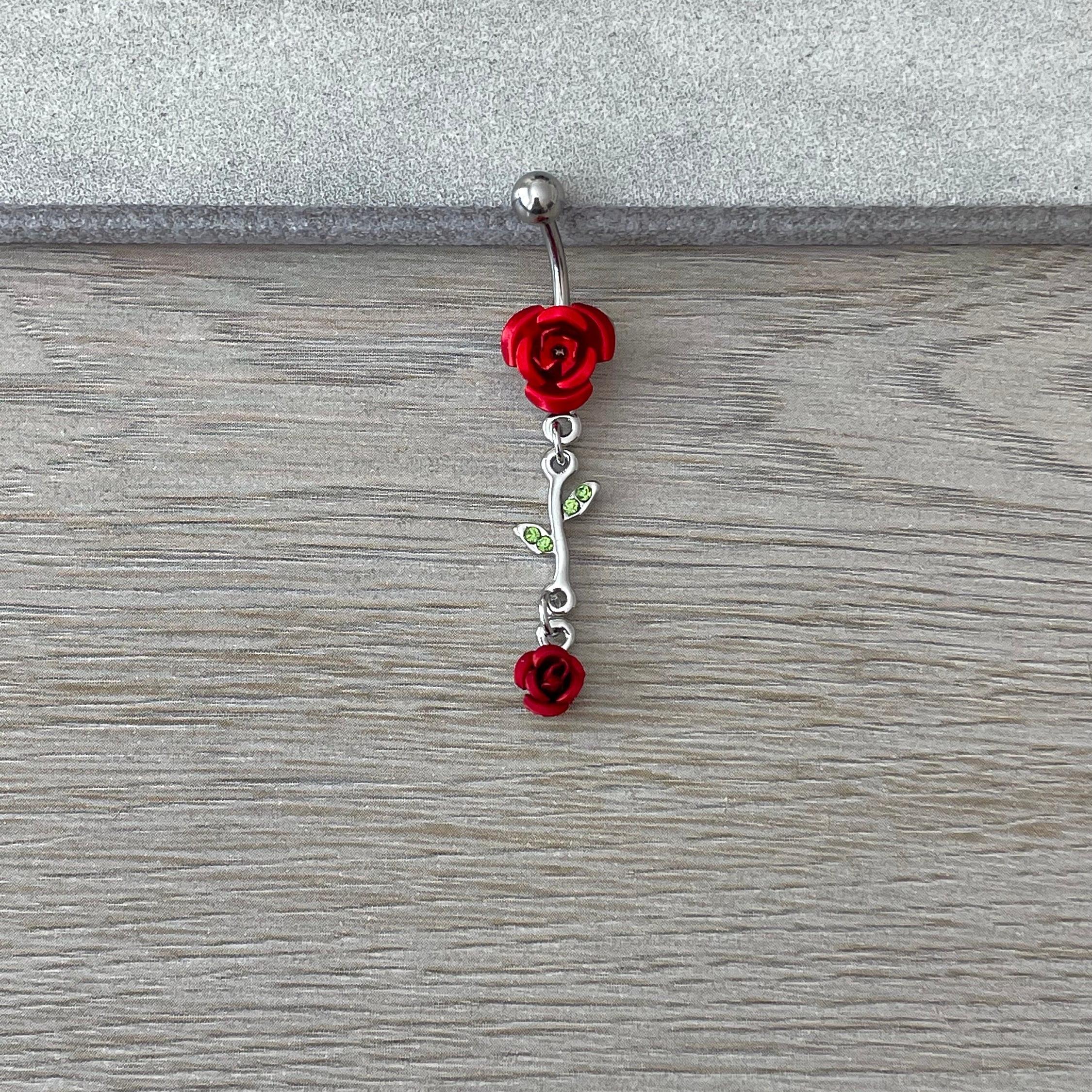 Rosaria Bloom Belly Button Ring-Belly Button Rings-Elara Body Jewelry