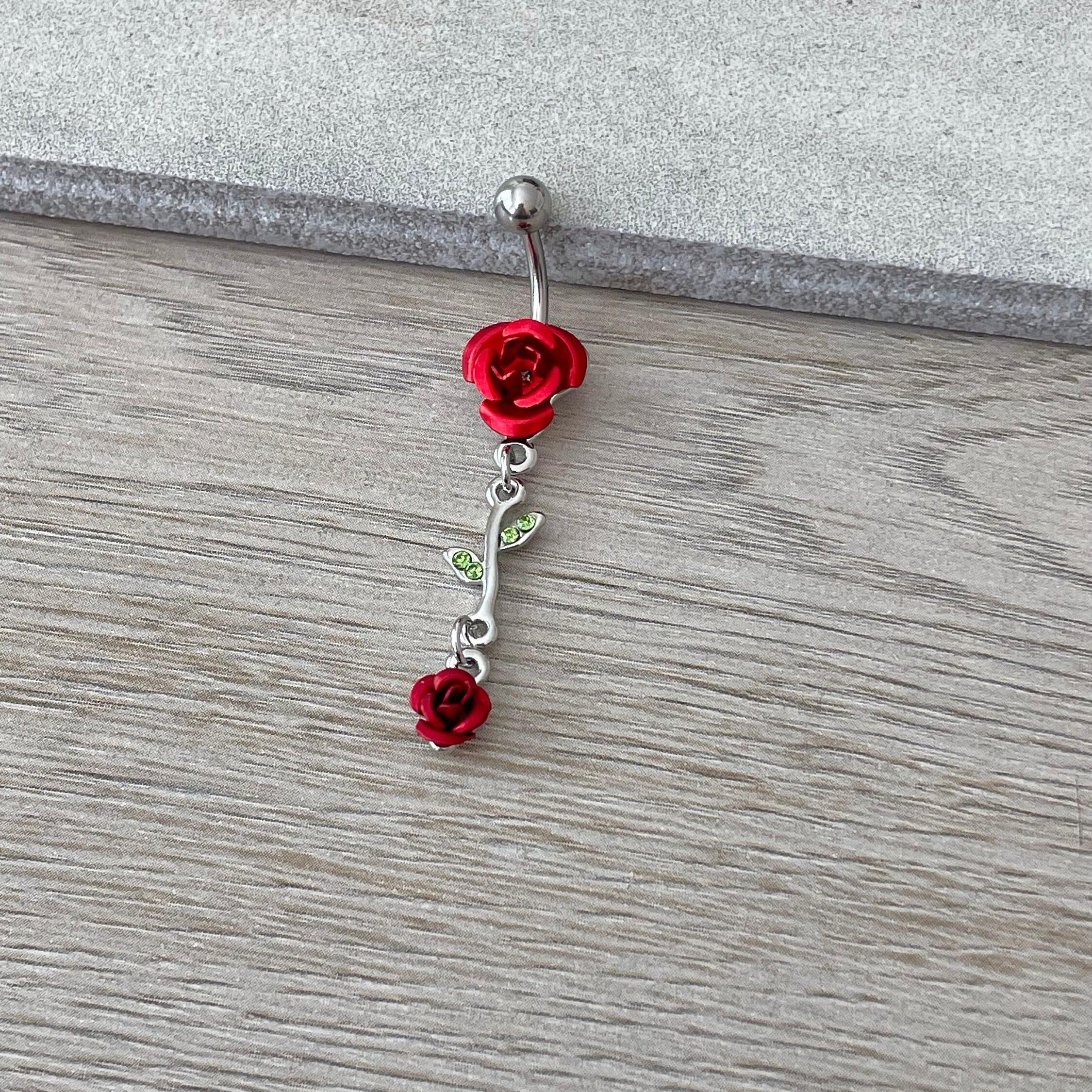 Rosaria Bloom Belly Button Ring-Belly Button Rings-Elara Body Jewelry