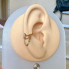 Selene Chain Conch Earring-Cartilage Earring-Elara Body Jewelry