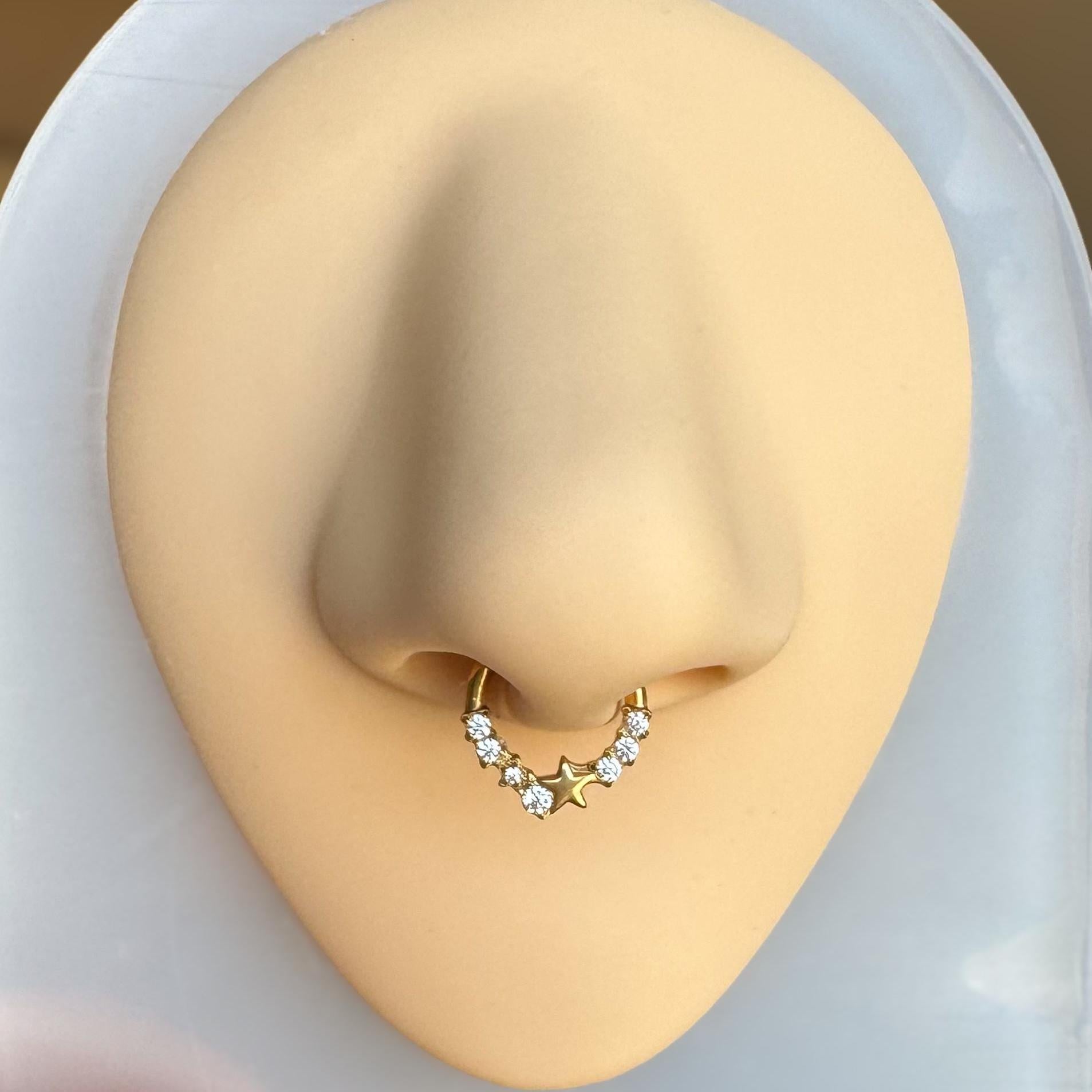 Starlet Cascade Septum Ring-Septum Ring-Elara Body Jewelry