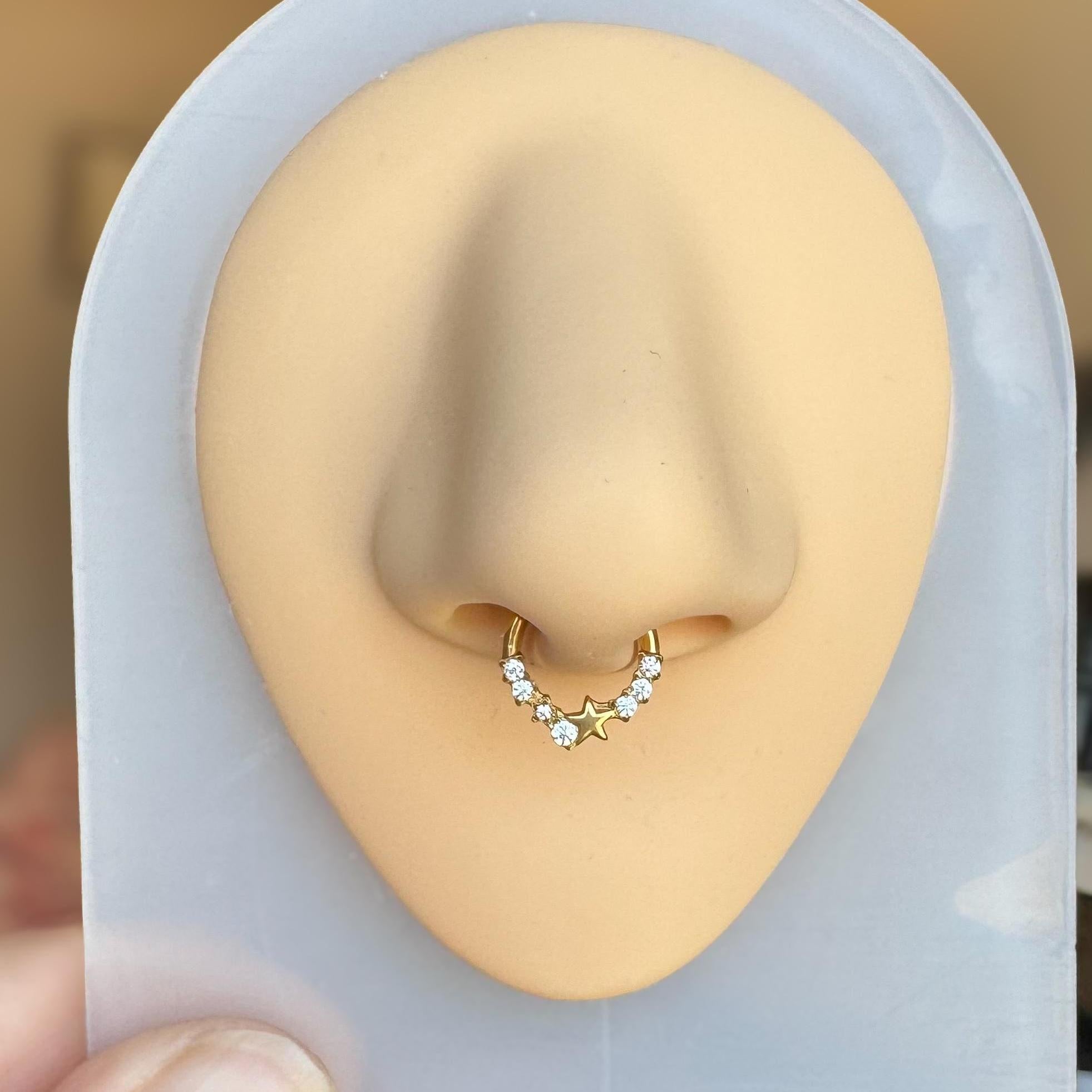 Starlet Cascade Septum Ring-Septum Ring-Elara Body Jewelry
