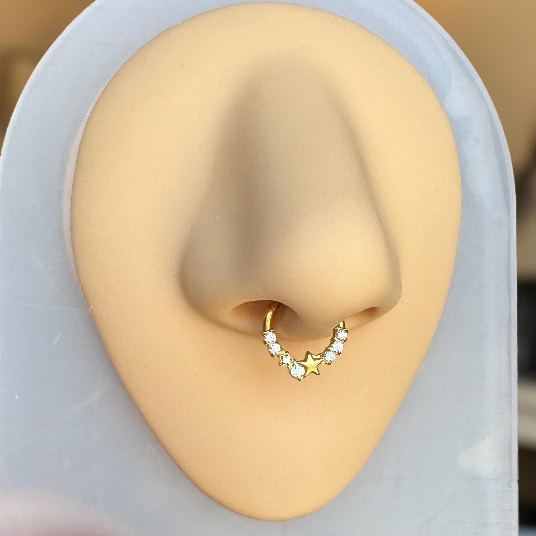 Starlet Cascade Septum Ring-Septum Ring-Elara Body Jewelry