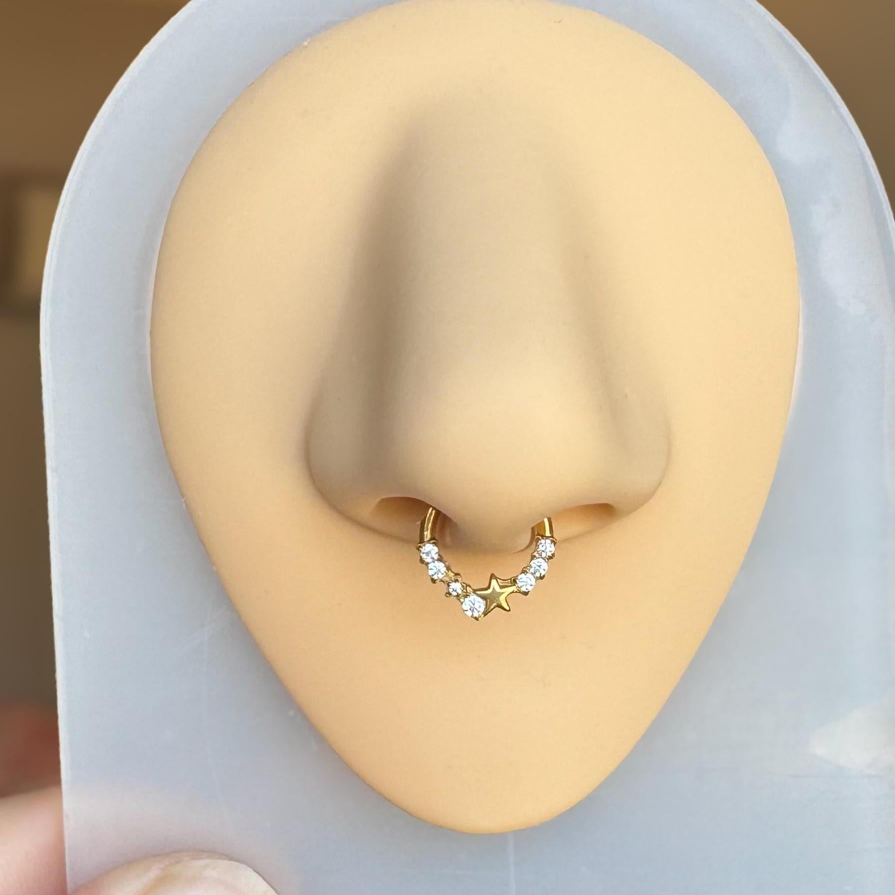 Starlet Cascade Septum Ring-Septum Ring-Elara Body Jewelry