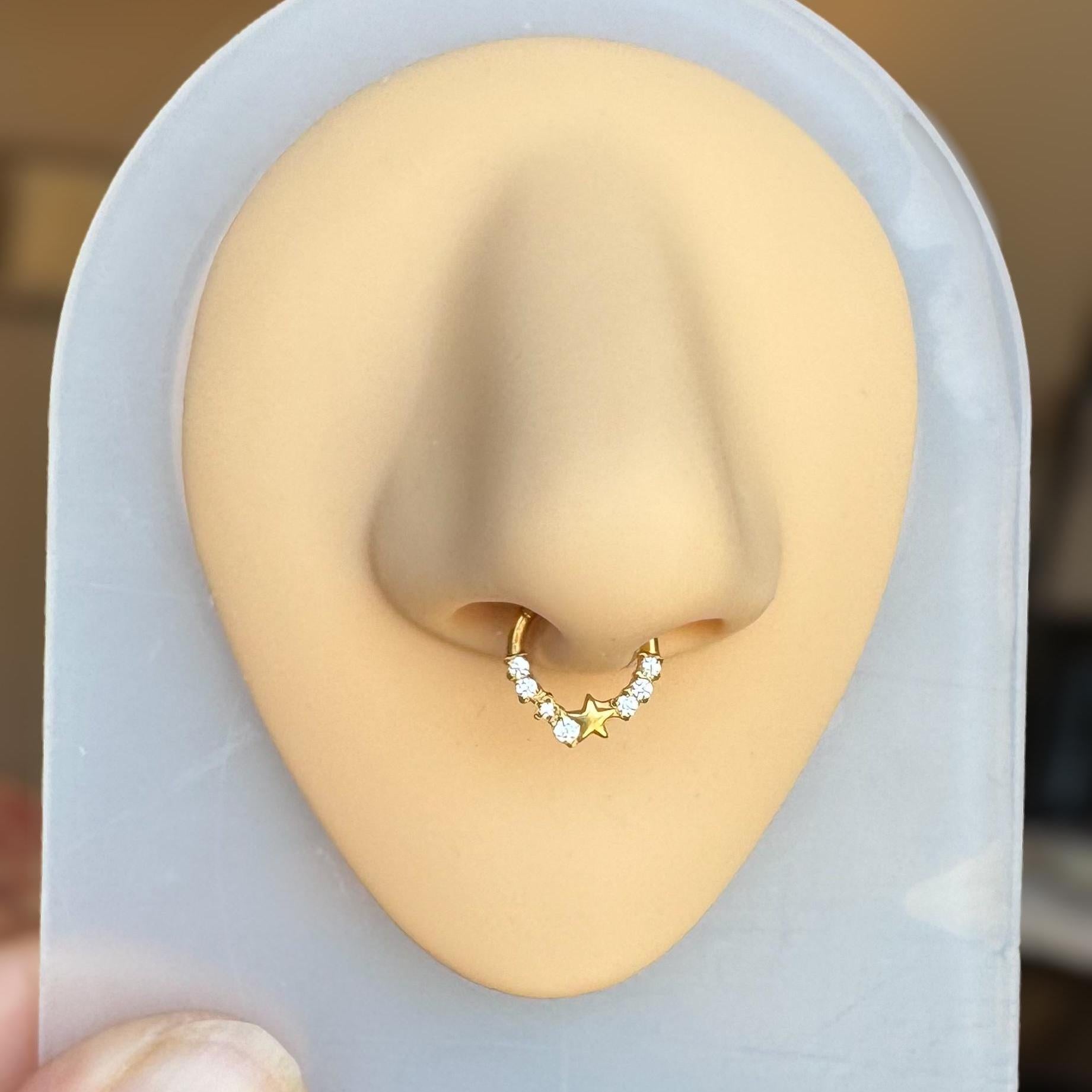Starlet Cascade Septum Ring-Septum Ring-Elara Body Jewelry