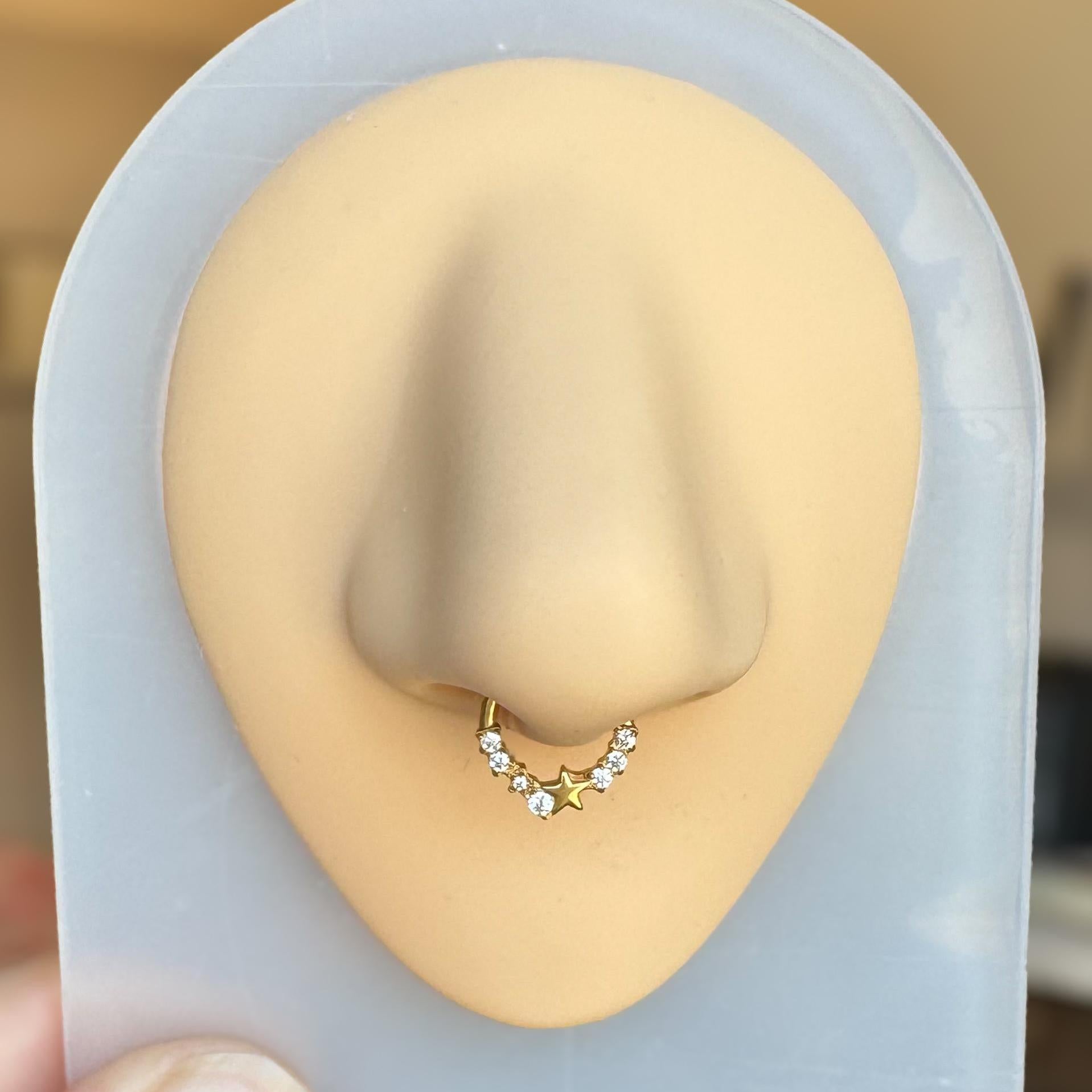Starlet Cascade Septum Ring-Septum Ring-Elara Body Jewelry
