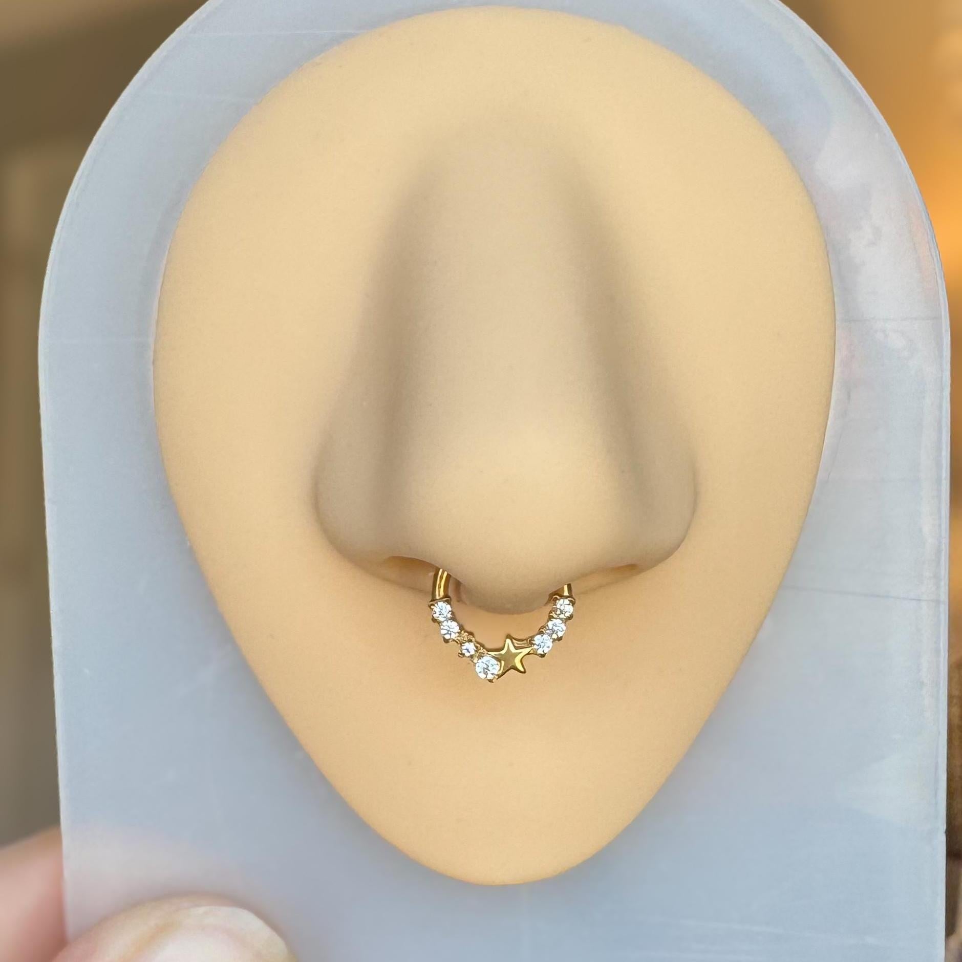 Starlet Cascade Septum Ring-Septum Ring-Elara Body Jewelry