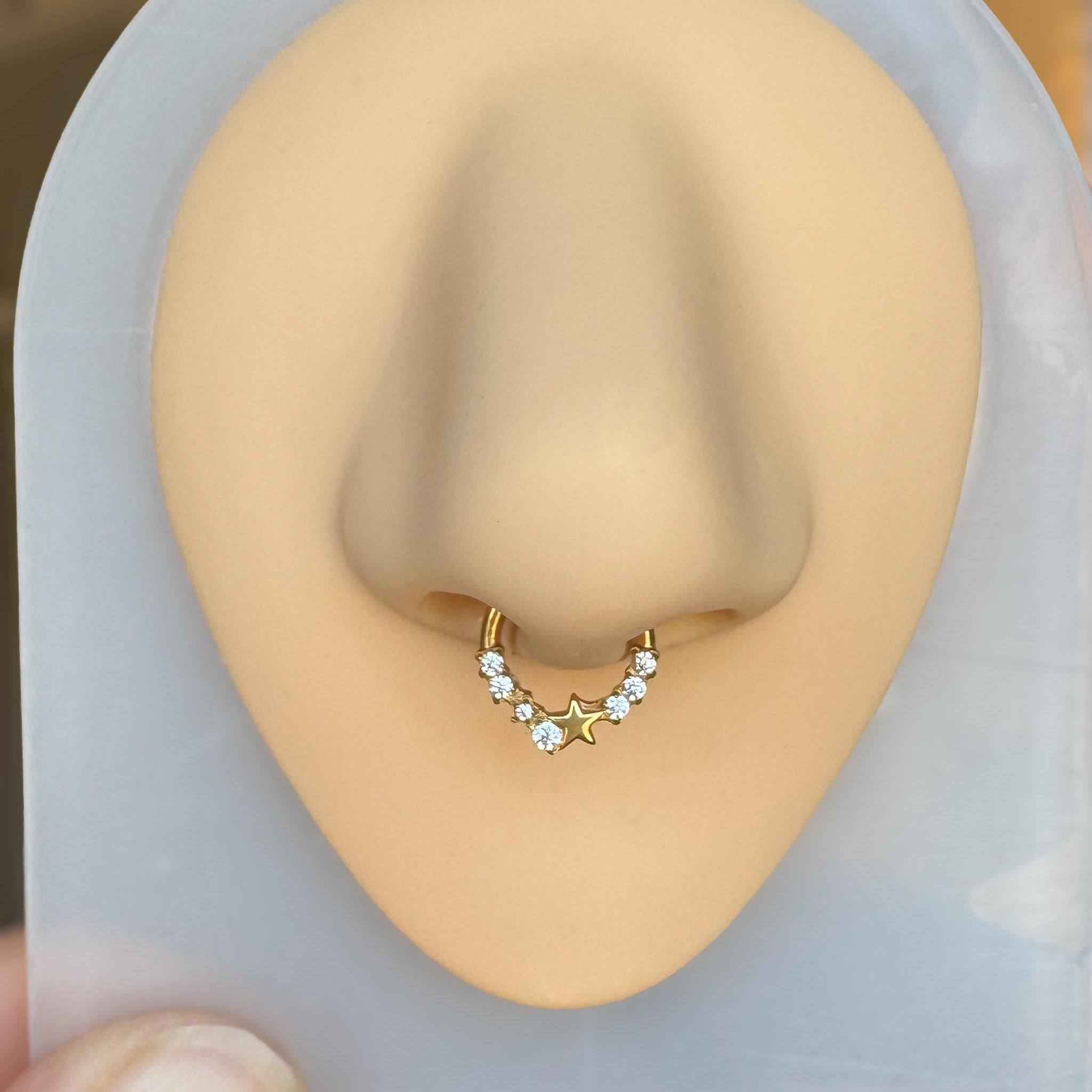 Starlet Cascade Septum Ring-Septum Ring-Elara Body Jewelry
