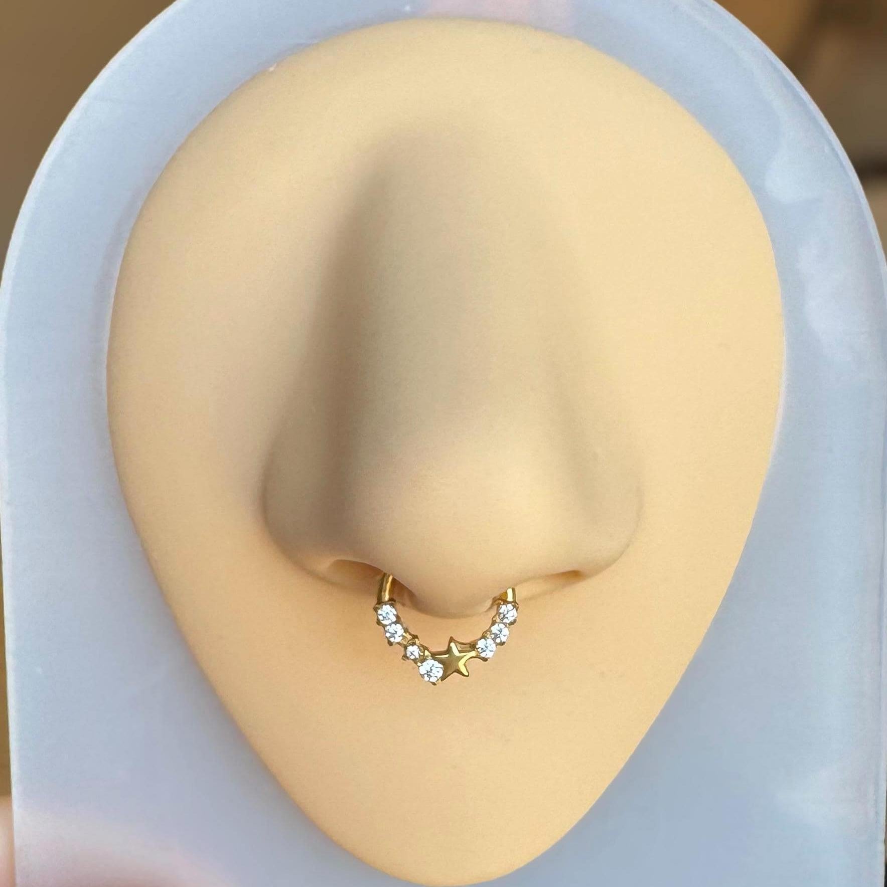 Starlet Cascade Septum Ring-Septum Ring-Elara Body Jewelry
