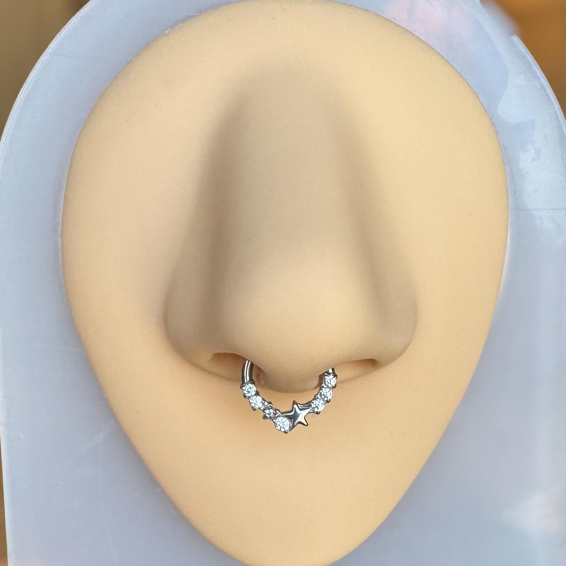 Starlet Cascade Septum Ring-Septum Ring-Elara Body Jewelry