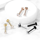 Tiny Stud Flat Back Earring (20G, 18G or 16G, 6mm or 8mm, Gold, Rose Gold or Black)-Cartilage Earring-Elara Body Jewelry