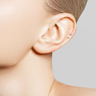 Tiny Stud Flat Back Earring (20G, 18G or 16G, 6mm or 8mm, Gold, Rose Gold or Black)-Cartilage Earring-Elara Body Jewelry