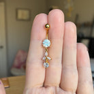 Trinity Glow Belly Button Ring-Belly Button Rings-Gold-Elara Body Jewelry