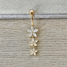 Aloura Flora Belly Button Ring-Belly Button Rings-Elara Body Jewelry