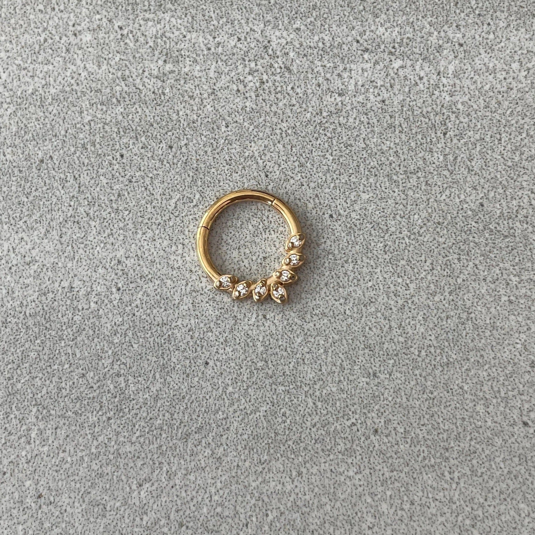 Althea Aura Septum Ring-Septum Ring-Gold-8mm-Elara Body Jewelry