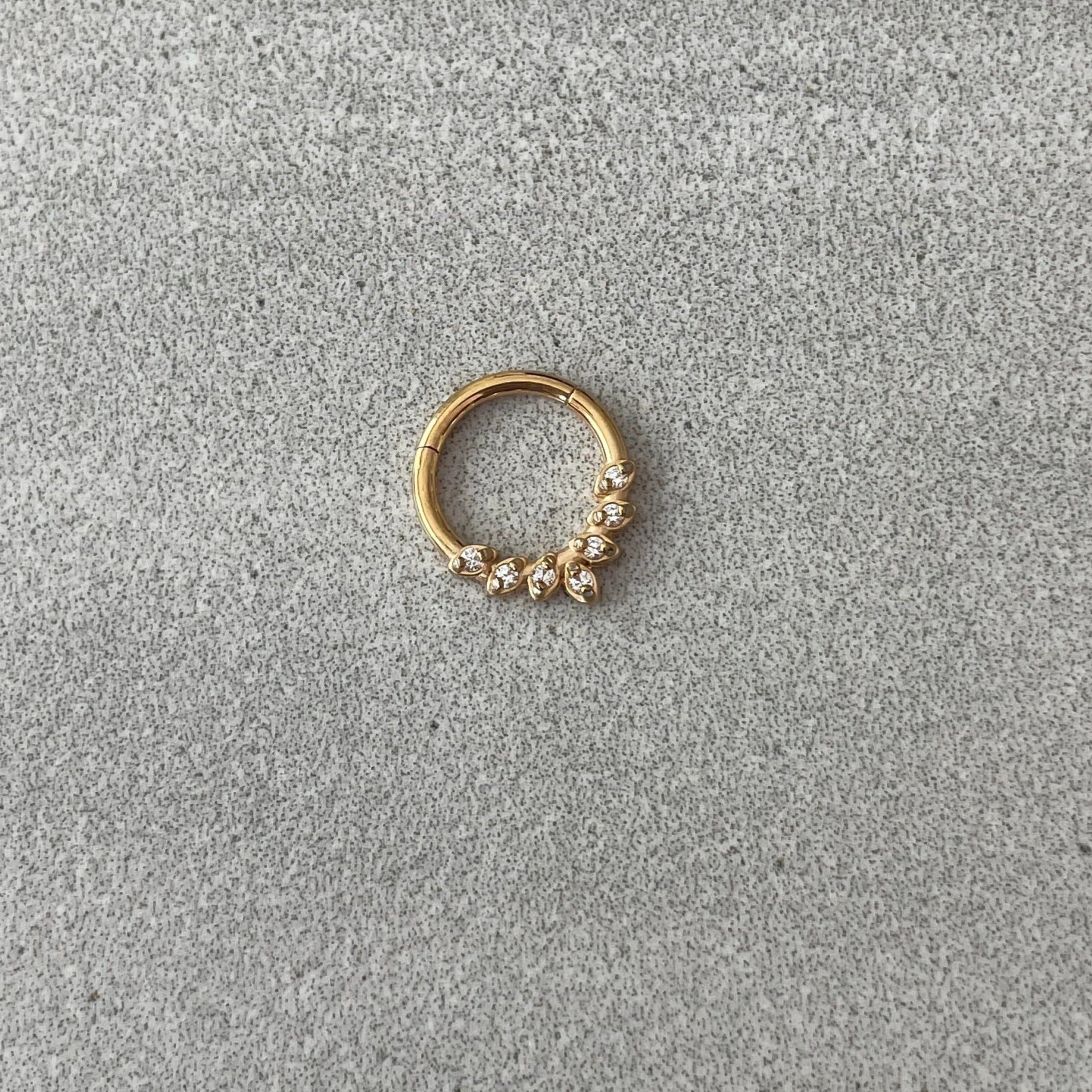 Althea Aura Septum Ring-Septum Ring-Gold-8mm Diameter-Elara Body Jewelry