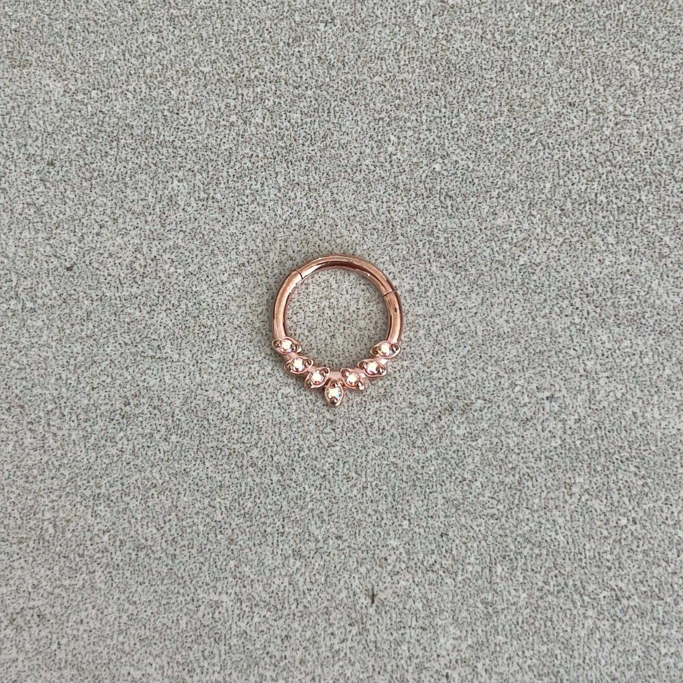 Althea Aura Septum Ring-Septum Ring-Rose gold-8mm Diameter-Elara Body Jewelry