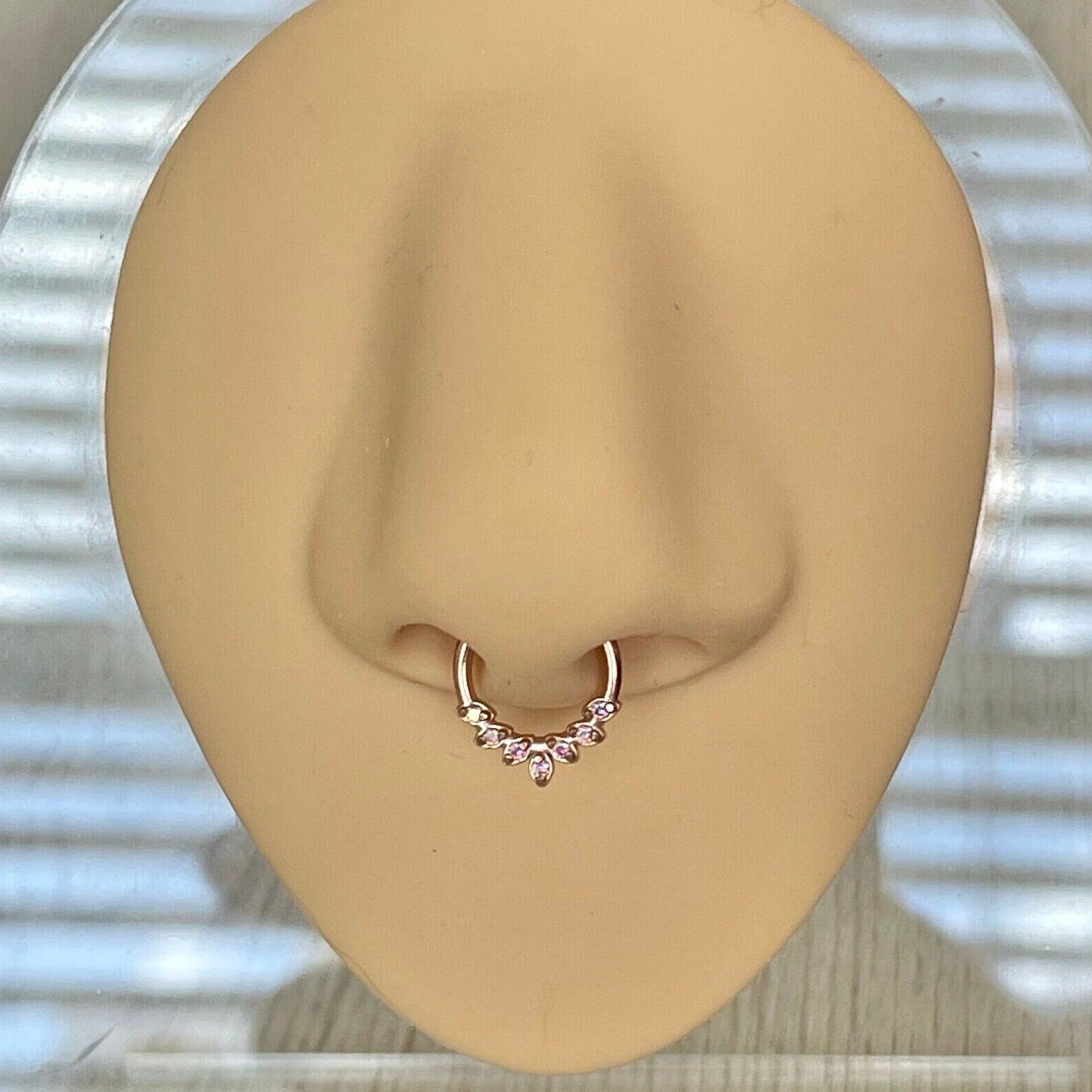 Althea Aura Septum Ring-Septum Ring-Rose gold-8mm Diameter-Elara Body Jewelry