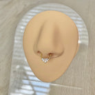 Baguette Septum Ring-Septum Ring-Gold-8mm-Elara Body Jewelry