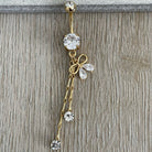 Brillaire Bow Belly Button Ring-Belly Button Rings-Elara Body Jewelry