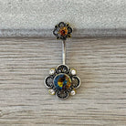 Camelia Noire Belly Button Ring-Belly Button Rings-Elara Body Jewelry