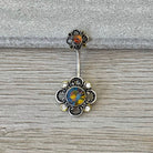 Camelia Noire Belly Button Ring-Belly Button Rings-Elara Body Jewelry