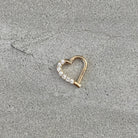 Cielea Heart Daith Earring-Daith Earring-Yellow Gold-Left Ear-Elara Body Jewelry
