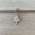 Crown of Elysia Belly Button Ring-Belly Button Rings-Rose gold-Elara Body Jewelry