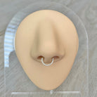 Crystal Halo Septum Ring-Septum Ring-Elara Body Jewelry