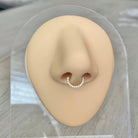 Crystal Halo Septum Ring-Septum Ring-Elara Body Jewelry