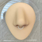 Crystal Halo Septum Ring-Septum Ring-Elara Body Jewelry