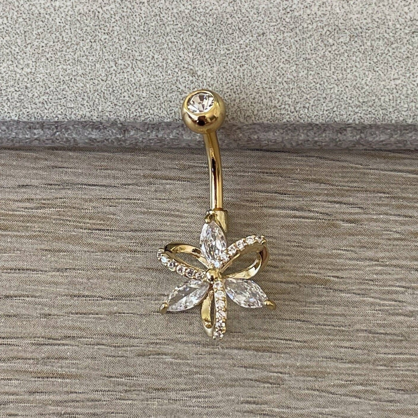 Dewbelle Belly Button Ring-Belly Button Rings-Gold-Elara Body Jewelry