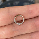 Eclat Marquise Solid Gold Daith Earring-Daith Earring-Elara Body Jewelry