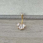 Eclat Royale Belly Button Ring-Belly Button Rings-Elara Body Jewelry