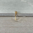 Ecliptic Crescent Belly Button Ring-Belly Button Rings-Elara Body Jewelry