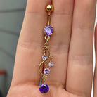 Eternal Cascade Belly Button Ring-Belly Button Rings-Elara Body Jewelry