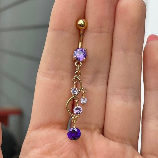 Eternal Cascade Belly Button Ring-Belly Button Rings-Elara Body Jewelry