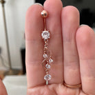 Eternal Cascade Belly Button Ring-Belly Button Rings-Elara Body Jewelry