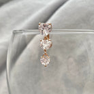 Evolette Hearts Belly Button Ring-Belly Button Rings-Elara Body Jewelry