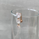 Evolette Hearts Belly Button Ring-Belly Button Rings-Elara Body Jewelry
