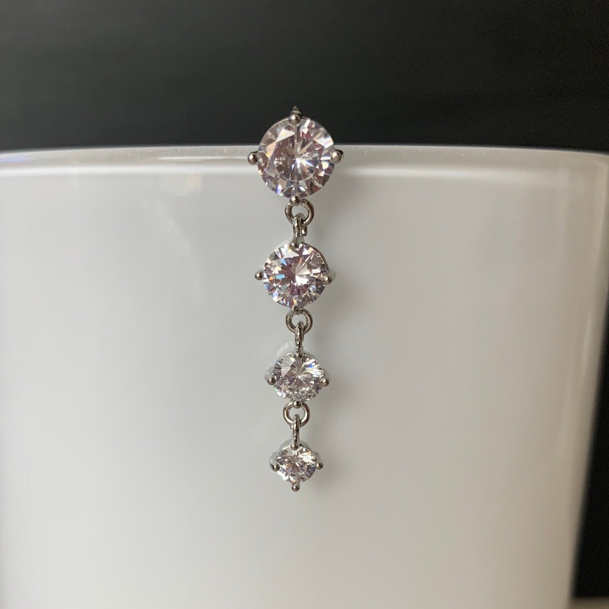 Fioren Crystal Belly Button Ring-Belly Button Rings-Elara Body Jewelry
